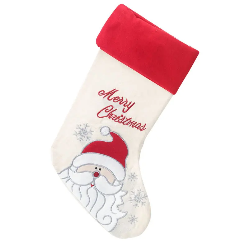 Santa Claus Новые персонализированные рождественские чулки Санта Клаус Снеговик Лось народный подарок держатель конфеты чулки милый новогодний декор - Цвет: Santa Claus