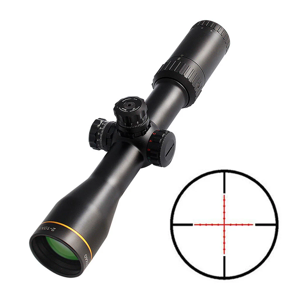 SPINA OPTICS Tactical Rifle Scope 2 10x40 Red Green Illuminated mil dot