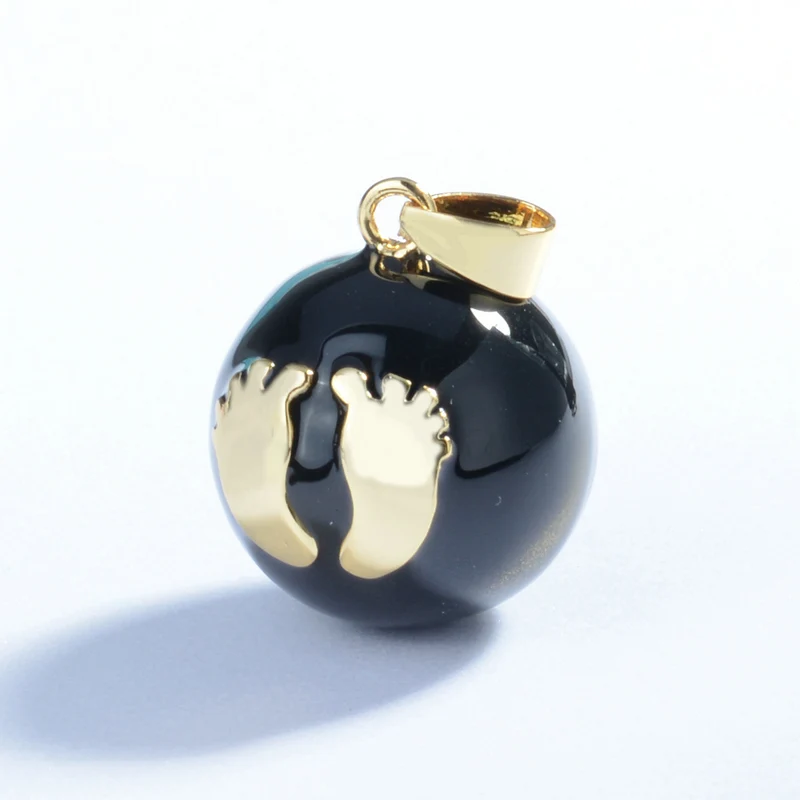 Baby Handprint Double Hearts Stars And Moon Pattern Mexican Bola Harmony Pregnancy Pendant Maternity Ball Angel Necklace 6