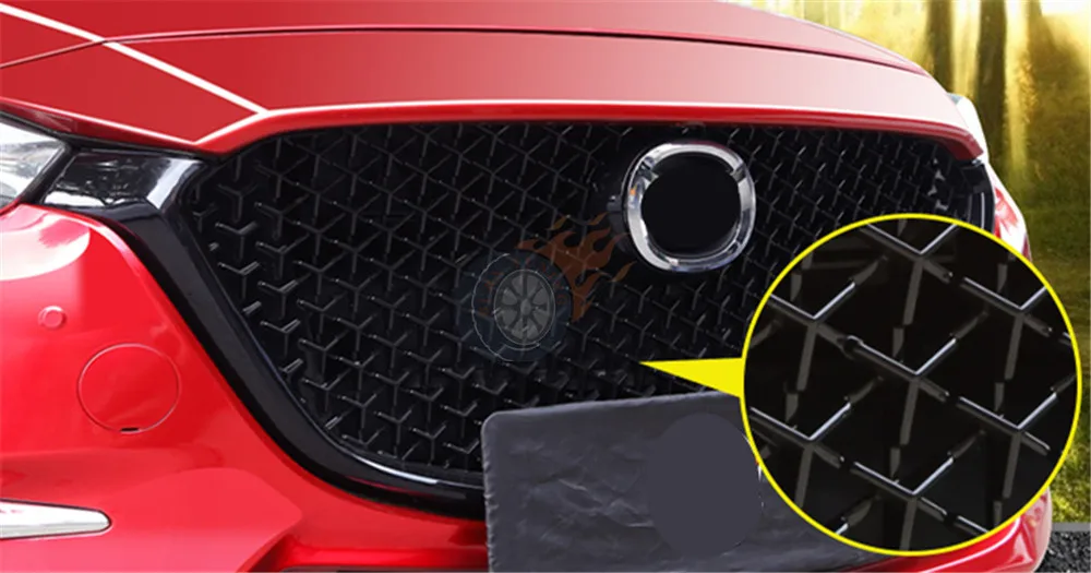 Черный ABS сотовый стиль гриль для Mazda 3 Axela гриль- внешняя гоночная решетка передний бампер капот автомобиля стиль гриль