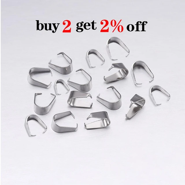 200 Pcs Pinch Bail for Jewelry Making Necklace Pendant Clasps Connectors  Pinch Clip for Necklace DIY, 8.5 x 3.5 mm