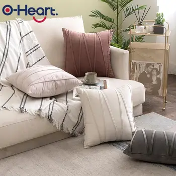 

Nordic Soft Velvet Pillowcases Striped Cushion Cover Square Decorative for Sofa Bed Car Home Throw Pillow Chair 45x45cm
