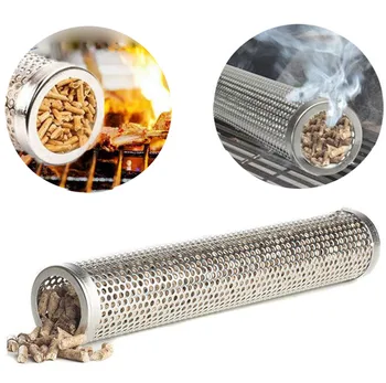 BBQ Smoker Grill Tube  Stainless Steel Perforated Mesh Smoker Tube Filter Gadget Generator Pellet Smoking BBQ Accessories Tools 4