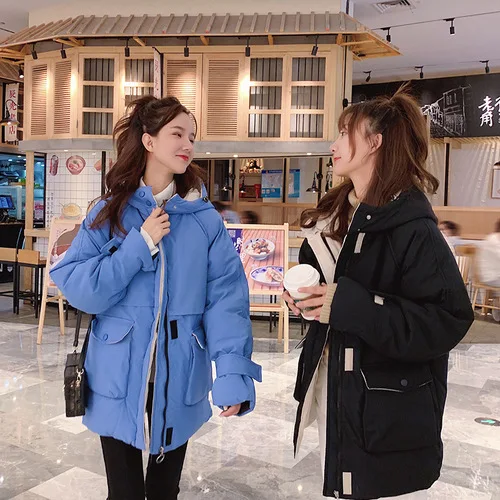 

2019 Winter New Style Korean-style Online Celebrity Workwear Loose-Fit Slimming Students down Jacket Cotton-padded Clothes Hoode
