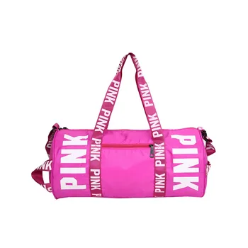 

Sports Gym Bag Travel Duffel Bag Print Letter Print Tote Travel Bags Hand Luggage Organizer Foldable Lightweight Pink Bolso