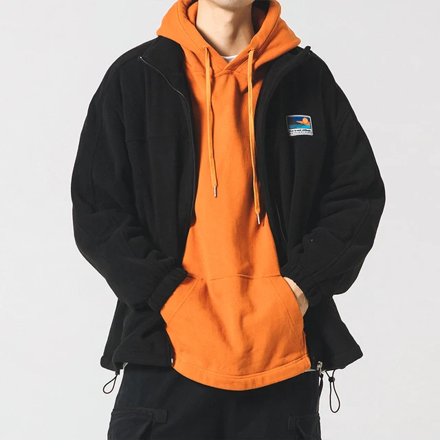 Streetwear sweatshirt with thick stand up collar