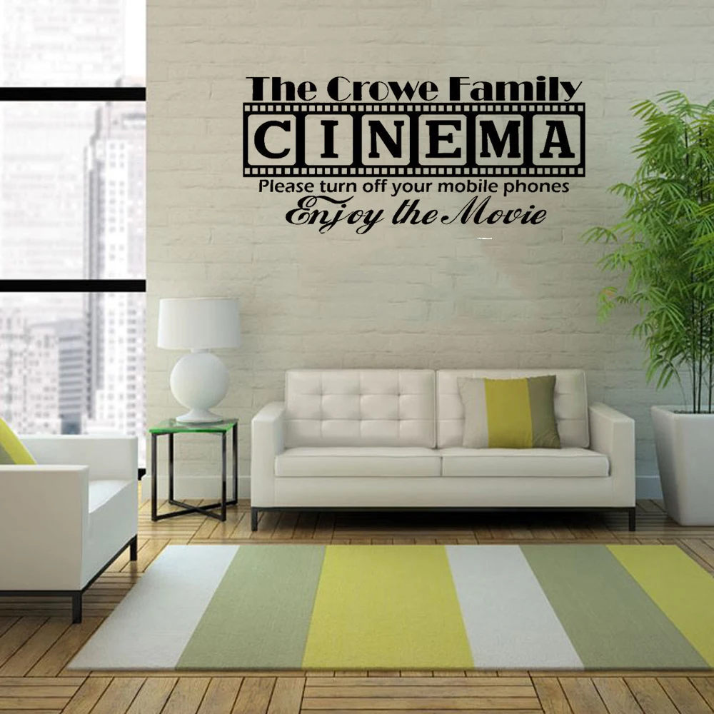 

Cinema Theater Wall Sticker Film Huis Muurtattoo Popcorn Cinema Wall Decal Home Decor For Cinema Vinyl Mural DW12166