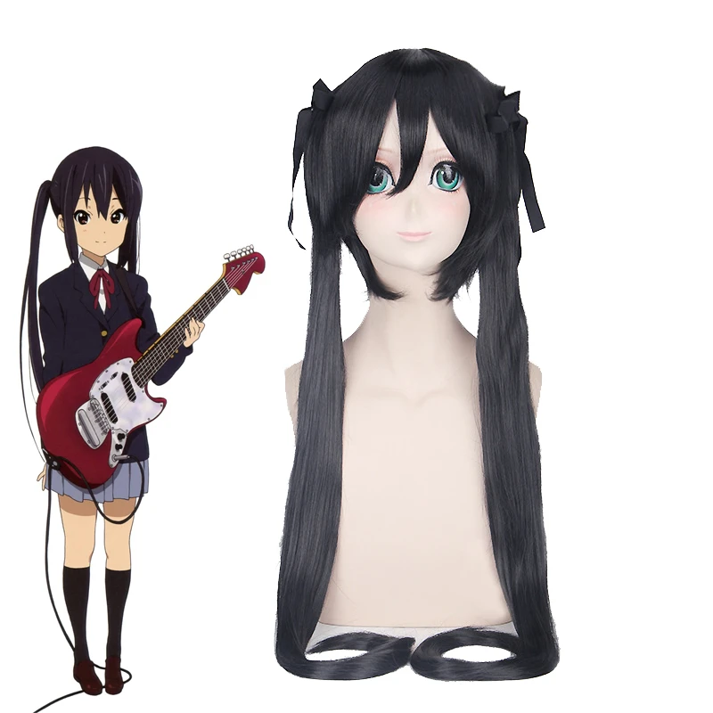 

Anime K-on! Nakano Azusa Cosplay Wig Long Black Women Heat Resistant Synthetic Hair Costume Wigs Pelucas