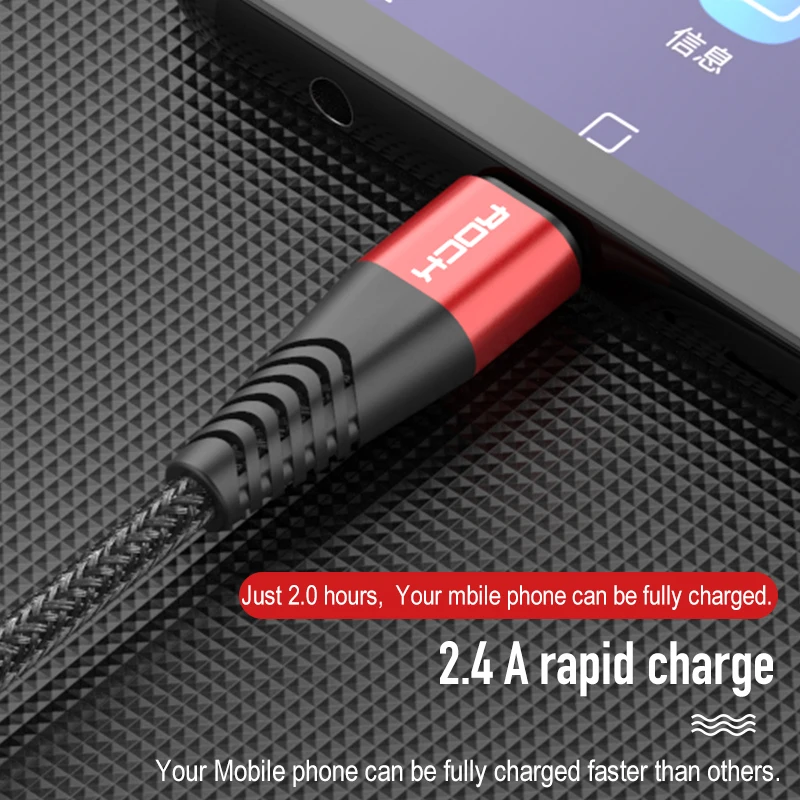 ROCK Micro USB кабель для Xiaomi Redmi 4X Note 4 5 для Samsung Hi-tension передачи данных Кабо зарядный кабель