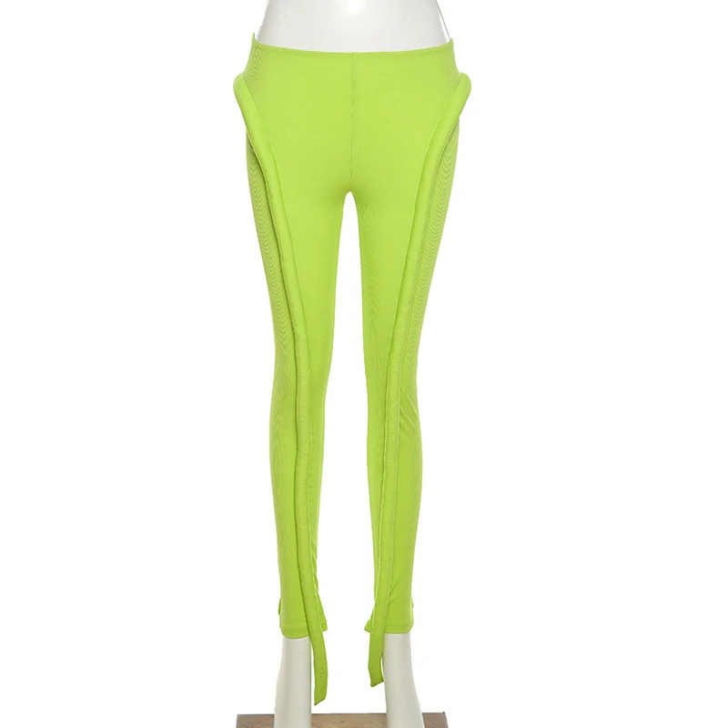 Simenual Neon Green Ribbed Fitness 