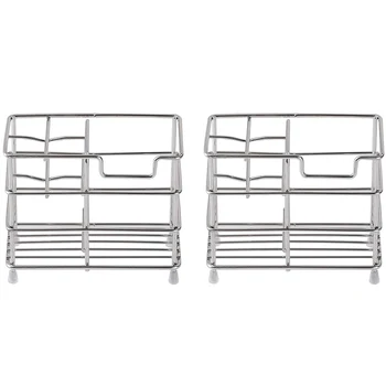 

2 Pack Toothbrush Holder 5 Slots Stainless Steel Toothpaste Holder Toothbrush Rack Wall Mounted Storage Organizer