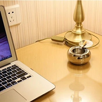 

1Pc 2020New Smoking Accessories Stainless Steel Ashtrey Round Push Down Ashtray with Rotating Tray Hot Sale