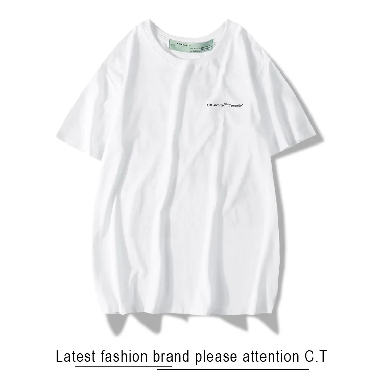 OFF-WHITE OW 19SS ограниченная хлопковая Футболка с круглым воротником и короткими рукавами