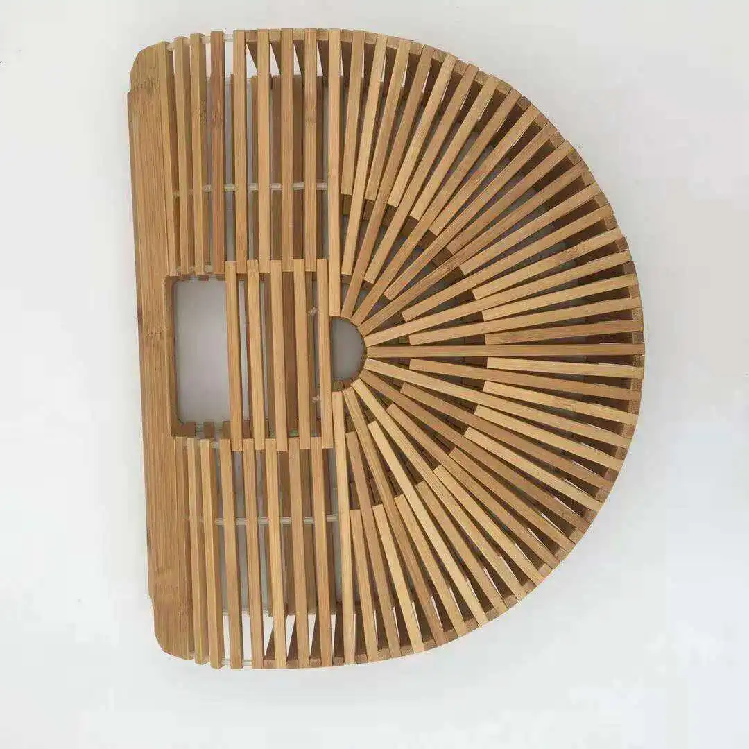 

Wholesale Supply Bamboo Beach Bag Bamboo Hollowed Bag Bamboo Hand Semicircle Bag