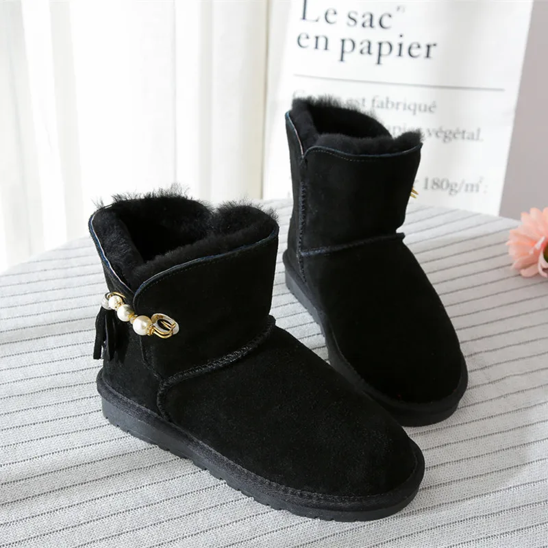 Genuine Sheepskin 2020 Natural Wool Shoes Women Real Sheepskin Women's Winter Woman Snow Boots Women Boots Women Shoes