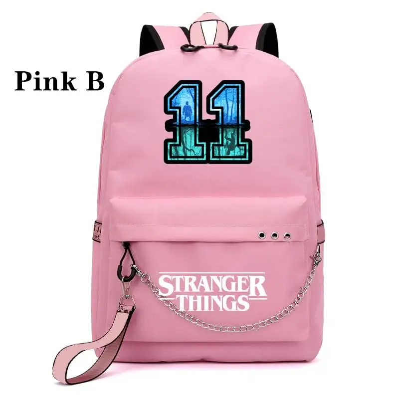 Pink B Тканевый рюкзак для девочек, школьные сумки для студентов колледжа, рюкзак для ноутбука, рюкзак для отдыха на цепочке, рюкзак для путешествий - Цвет: Pink B