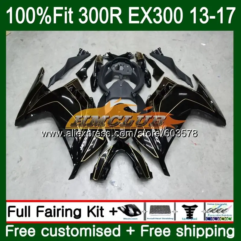 Инъекции для KAWASAKI NINJA ZX3R ZX 300R 13, 14, 15, 16 лет 25CL. 63 золотистый и черный EX300 ZX-3R ZX300R 2013 обтекатель