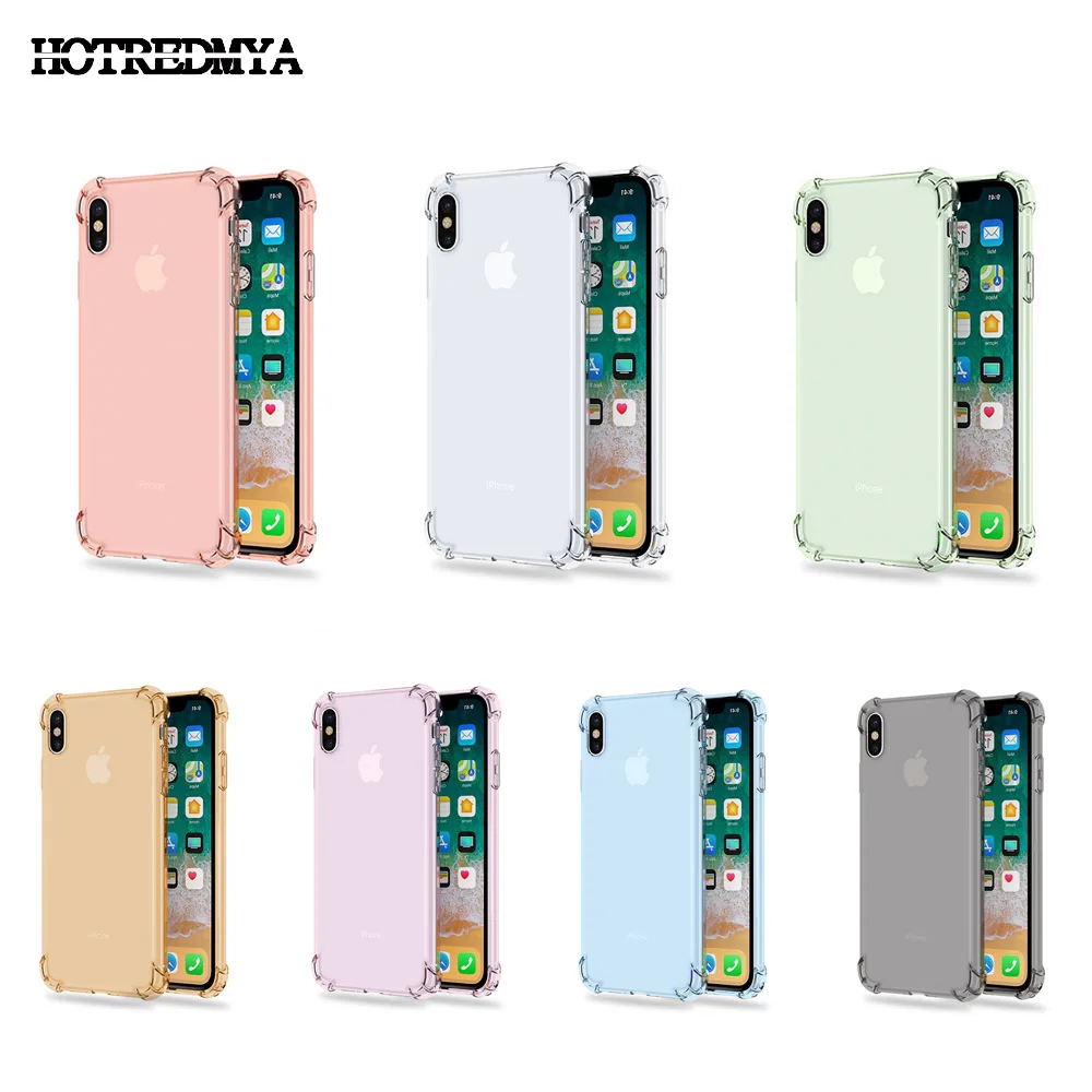 

hockproof Armor Clear Case For iphone 11Pro X XR XS Max 6s 8 7 Plus Transparent Shockproof Bumper Phone Cases Airbag Cover