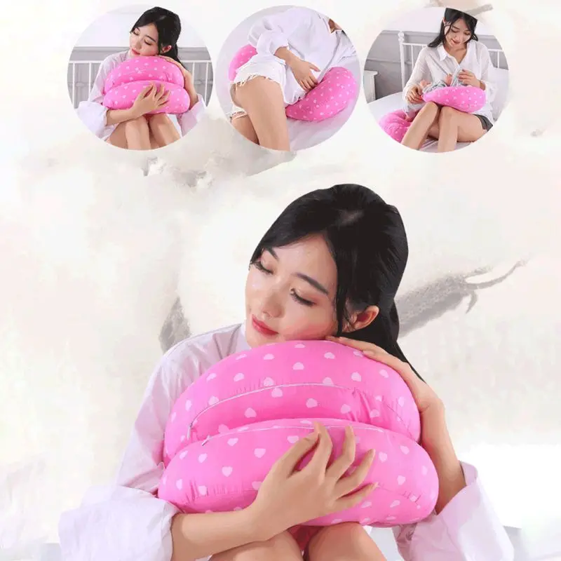 Pregnant Women Pillow Waist Side Sleeping Pillows Multi-function Double-sided Semi-circular Cushion