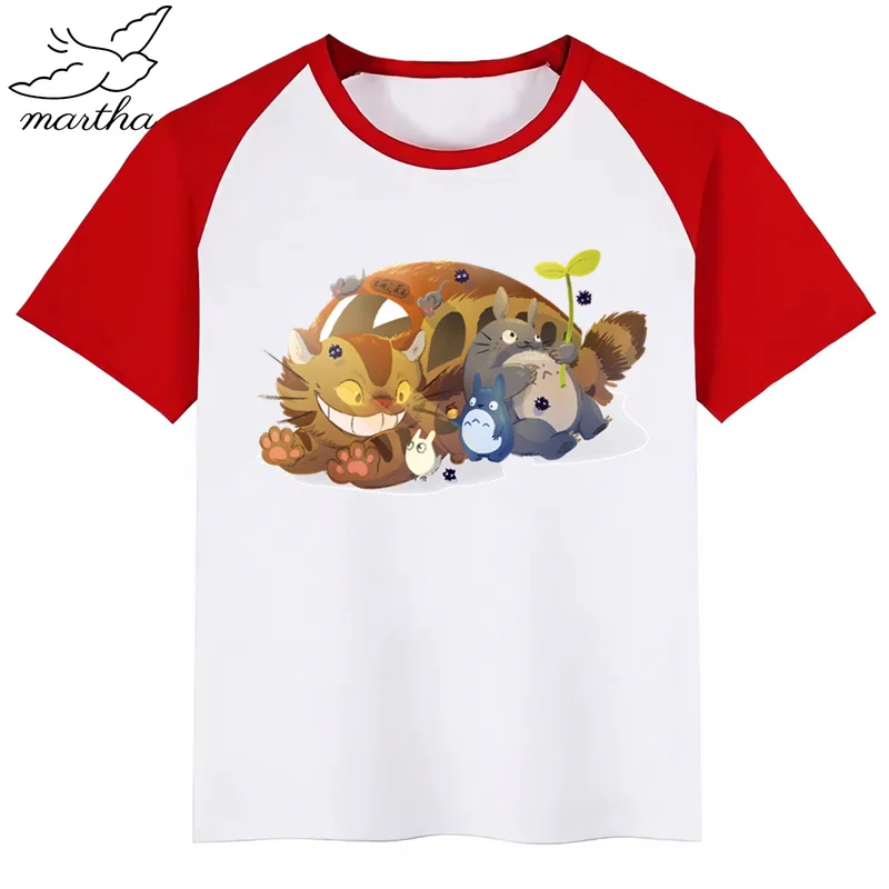 Totoro/Новинка Летняя детская футболка с принтом Футболка короткими рукавами и