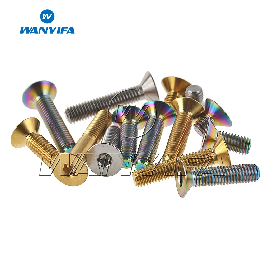Титановый "Wanyifa" Ti M6 x 10 15 20 25 30 35 мм шестигранный ключ без каблука с потайной головкой болт с головкой