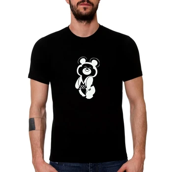 

HT0003# Olympic Bear 1980 black t shirt men tshirt men's tshirt top summer Tshirt fashion cool round neck short sleeve shirt