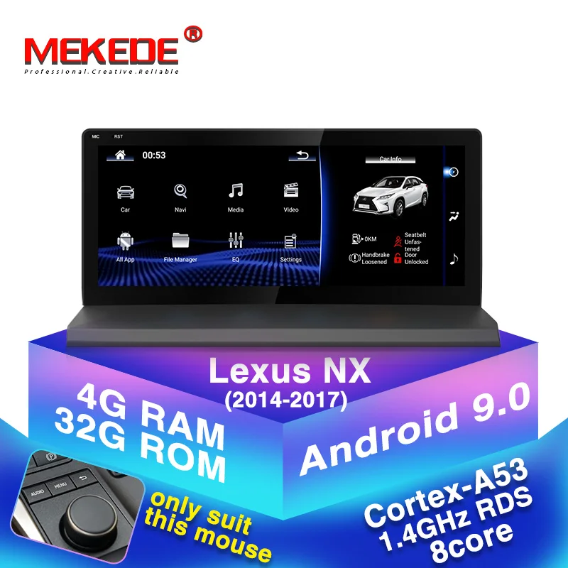 MEKEDE 10 25 дюймов 8 ядер Android 9 Автомобильный мультимедийный плеер для Lexus NX 200T 300H 2014 2017