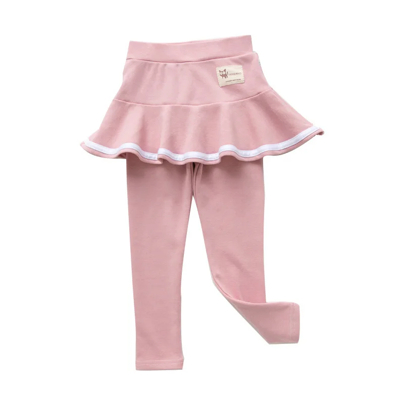 Pink Коллекция года, осенние спортивные Леггинсы для девочек юбка-штаны, многослойная юбка-пачка леггинсы на осень для маленьких девочек, детская юбка для девочек штаны для детей возрастом от 3 до 8 лет - Color: Pink