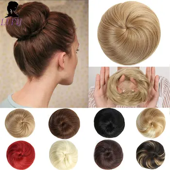 

LUPU Synthetic Hair Chignon Black Brown Mix Color Hair Bun Pad Donut Chignon Rubber Band Hair Extensions Hairpieces