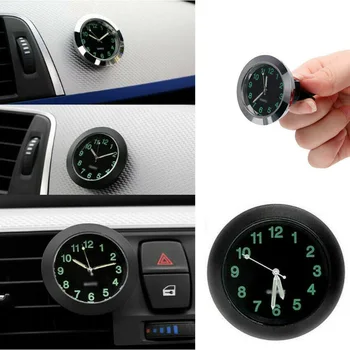 

Interior Car Clock Inner Black Chrome Metal Air Vent Quartz Analog Decor Clip Parts 4.5cm Car Luminous Auto Air Vent Clip Clock