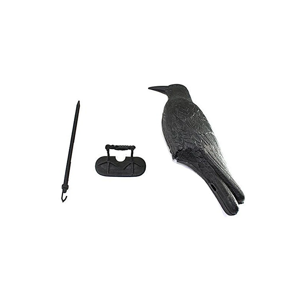 Realistic Black Crow Decoy Bird Scarer Pest Control Garden Defense Scarecrow