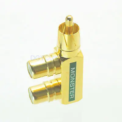 

DHL/EMS 50 pcs Conversion Adapter RCA male to 2x RCA female F for Communication green -h2