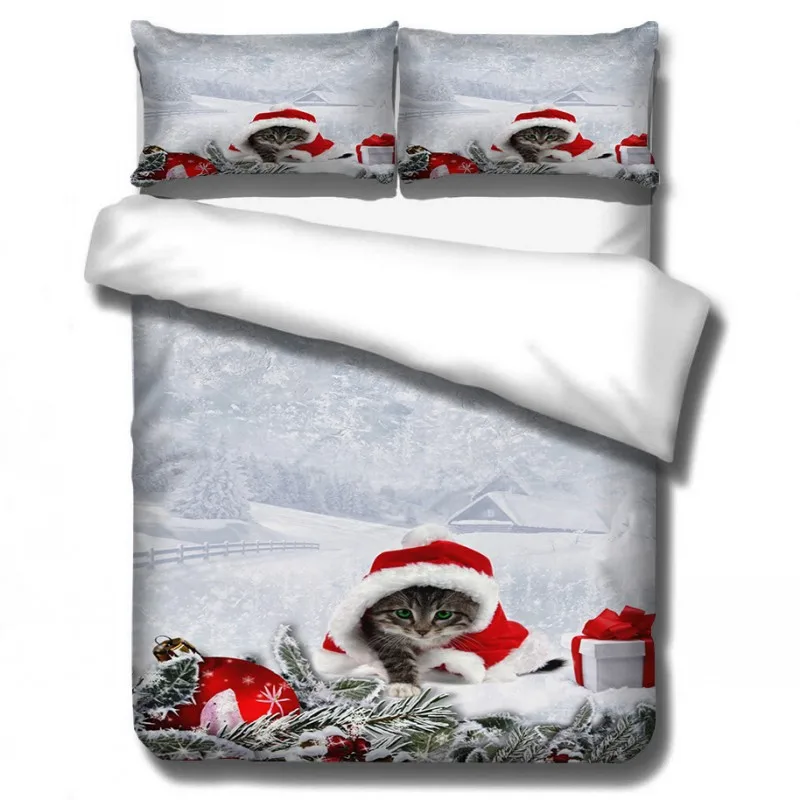 Christmas 12 Комплект постельного белья с рисунком Санта Клауса и лося для маленьких мальчиков и девочек; Рождественский подарок; пододеяльники; наволочки; одеяло; Покрывало; постельное белье - Цвет: Christmas 12