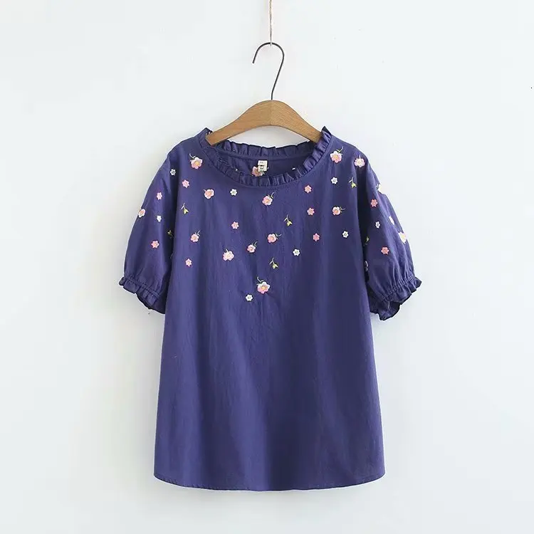 Футболка с вышивкой размера плюс XXL-5XL, Женская хлопковая футболка с коротким рукавом и круглым вырезом, повседневные Летние футболки с буквенным принтом