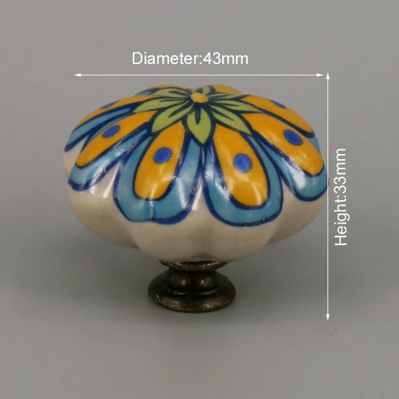 One Piece Vintage Ceramic Door Knobs for Cabinet Drawer, Closet Cupboard Wardrobe  furniture door  Pull Handle CHK023