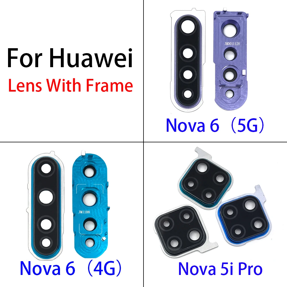 Новинка для Huawei Nova 5i Pro / 6 4G 5GRear стеклянная крышка объектива камеры с держателем