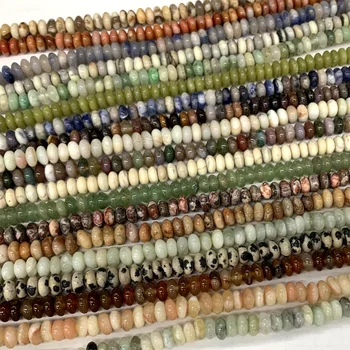

15" DIY Natural Stones Amazonite Africa Jade Agate Ocean Jasper green aventurine small Rondelle Loose Jewelry beads3x6mm A006438