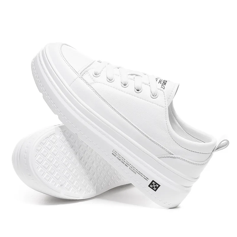

2019 Spring New Style Elevator Small White Shoes Women's Versatile Korean-style Thick Bottomed Platform White Shoes Students Spo