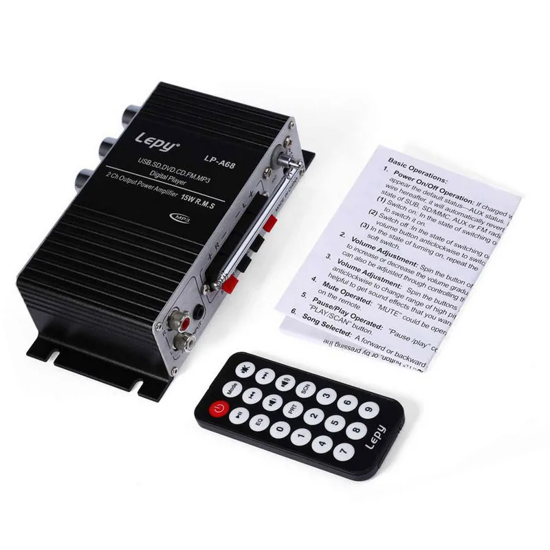 Автомобильный усилитель 12 В Hi Fi USB SD FM радио/MP3 плеер стерео аудио цифровой