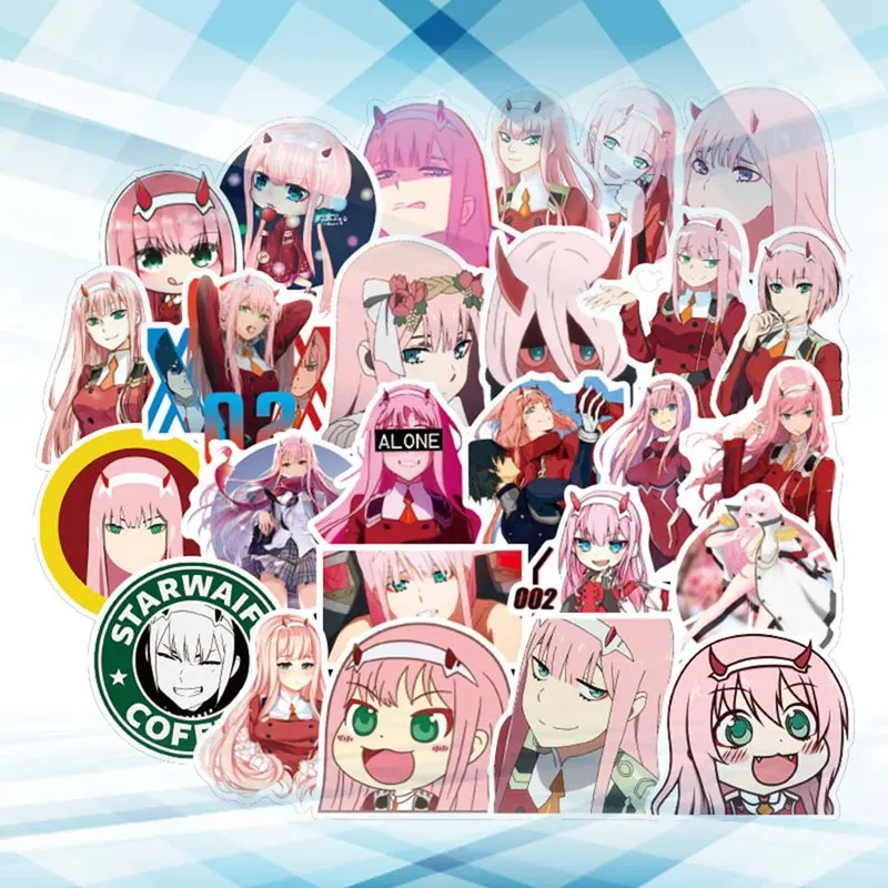 50 шт. DARLING in the FRANXX аниме наклейка s ZERO TWO Скрапбукинг наклейка для ноутбука скейтборд холодильник чемодан
