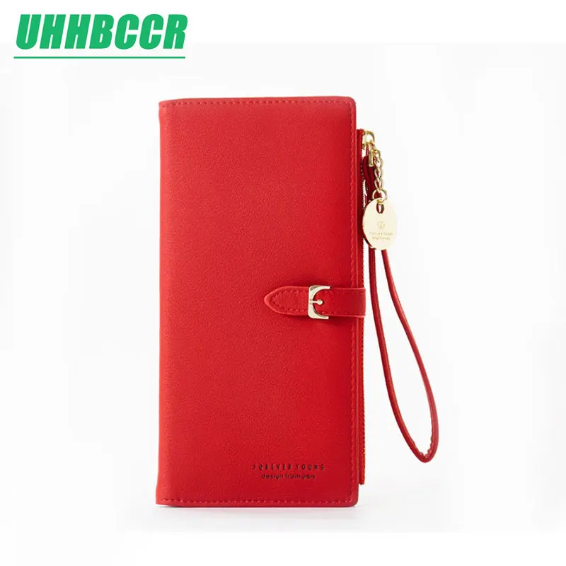 2019 женский длинный кошелек из искусственной кожи красный porte feuille femme Женский