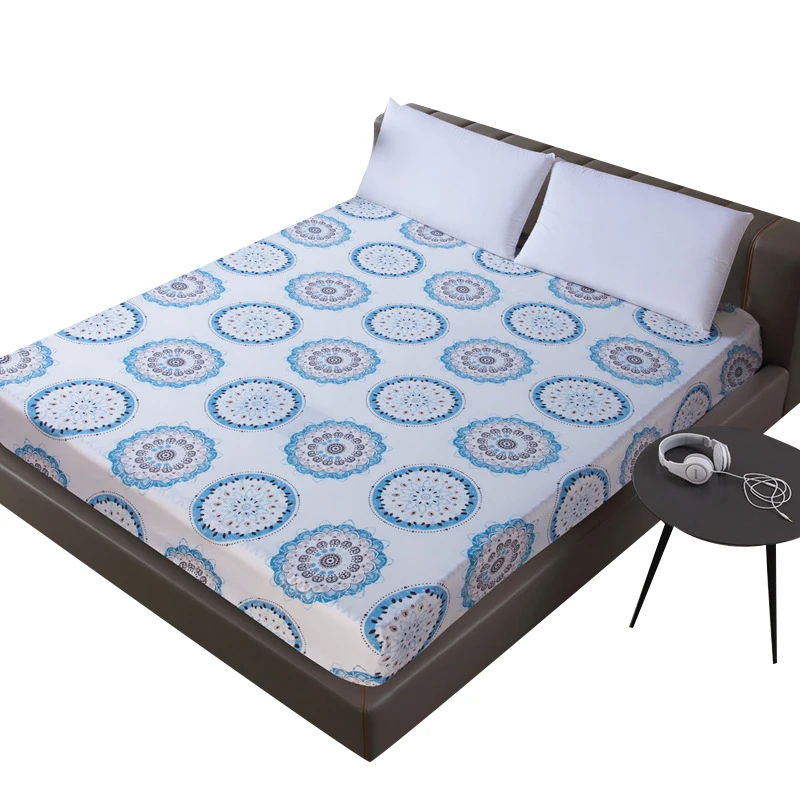 

Breathable Waterproof Printing Bed Mattress Cover Waterproof Mattress Protector Pad Fitted Sheet Separated Linens with Elastic