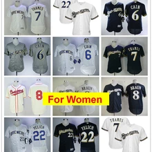 Женская майка Milwaukee Christian Yelich Lorenzo Cain Eric Thames Lorenzo Cain Ryan Braun FLEX& Cool Base