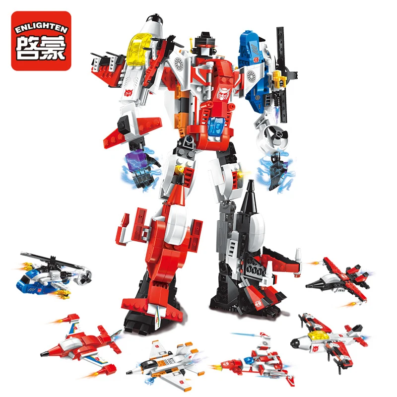 

6 In 1 Mecha Robot Transform Helicopter Aircraft Building Blocks Kit Bricks Toys Legoingly Gifts For Children 506pcs