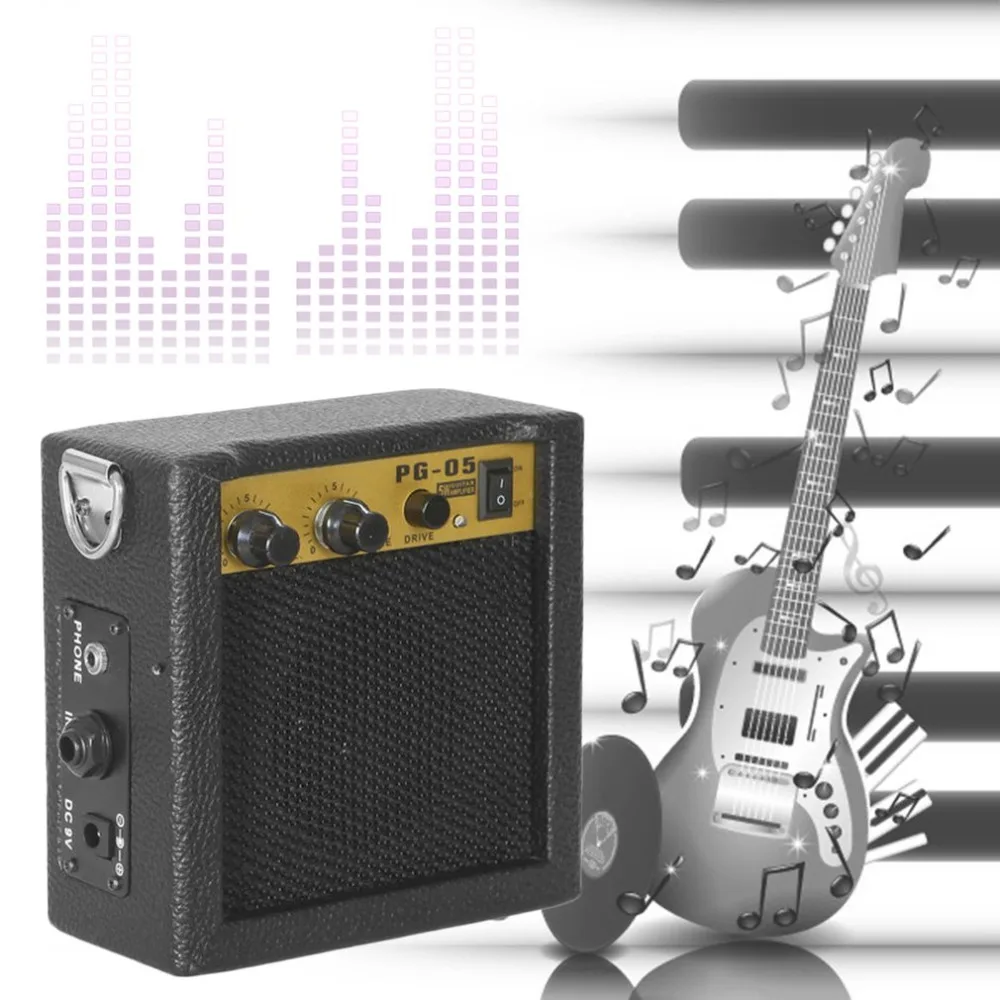 PG-05 5 Вт Мини гитарный усилитель с 3 дюймовым динамиком гитарные аксессуары для акустической электрогитары E-WAVE