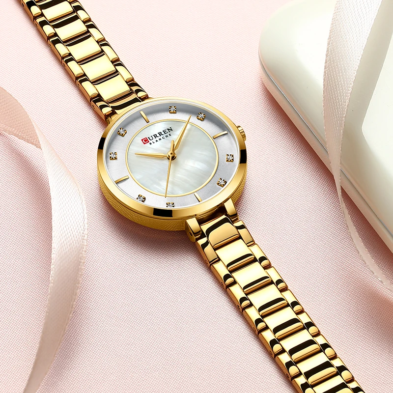 Montre Femme Curren Роскошные часы для женщин нержавеющая сталь женская одежда наручные