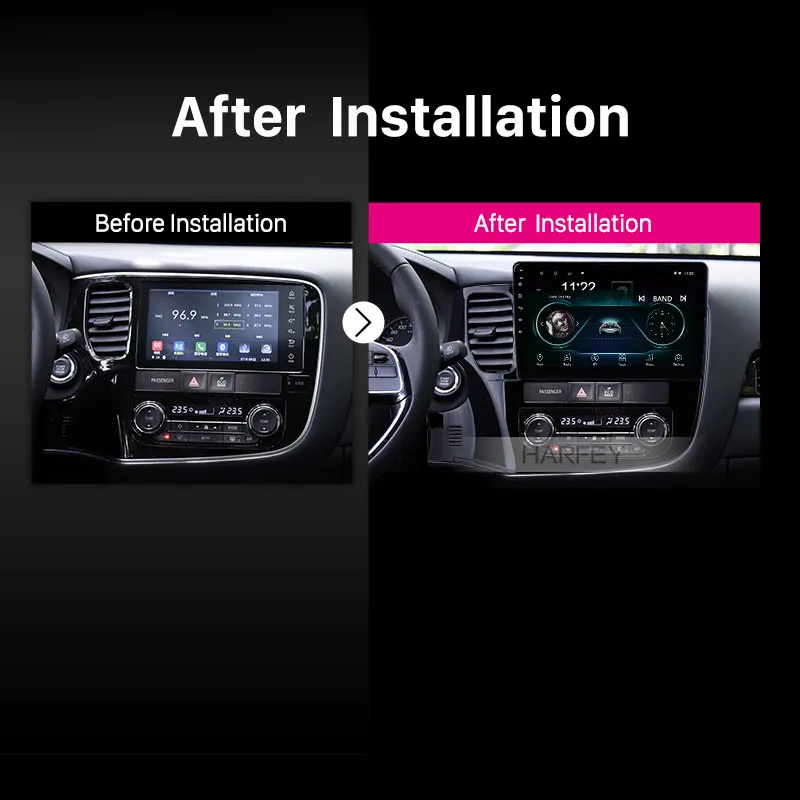 Cheap Harfey GPS Navi 10.1" HD Android 8.1 Bluetooth Auto Stereo for Mitsubishi OUTLANDER 2014-2017 support 3G WIFI OBD DVR USB SWC 1