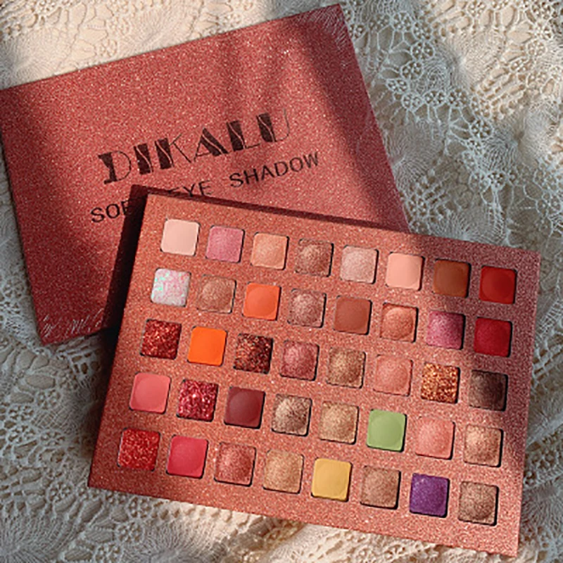 DIKALU 40 цветов лоток для теней ins super fire cosmetics блестящее матовое стекло с
