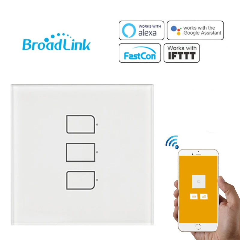 

New Broadlink TC2S WiFi Smart Switch Panel Remote Wireless Light Controller Home Automation Modules Work with Alexa Google Home