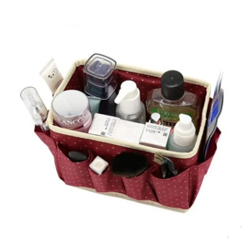 Милый Настольный органайзер для косметики в горошек коробки хранения корзины